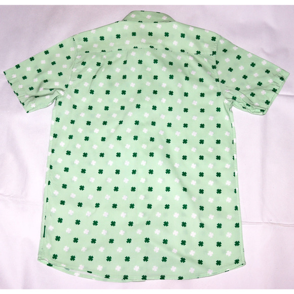 Tipsy Elves Men's Short Sleeve Button Front Clovers Shirt Size Medium - Picture 3 of 6